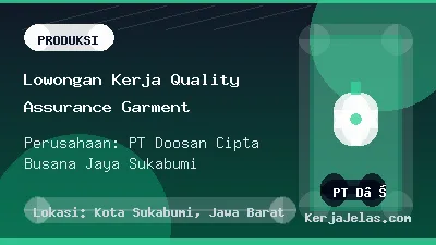 Thumbnail share Lowongan Kerja Quality Assurance Garment